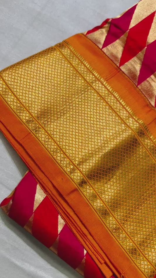 Pure silk original kaju katali paithani